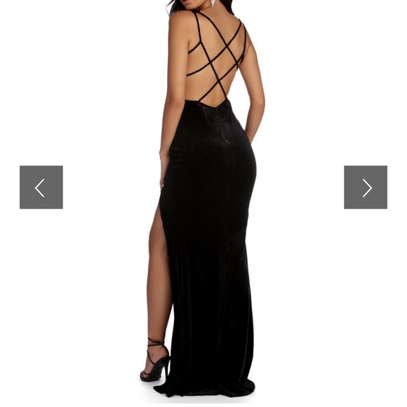 macy's black velvet dress